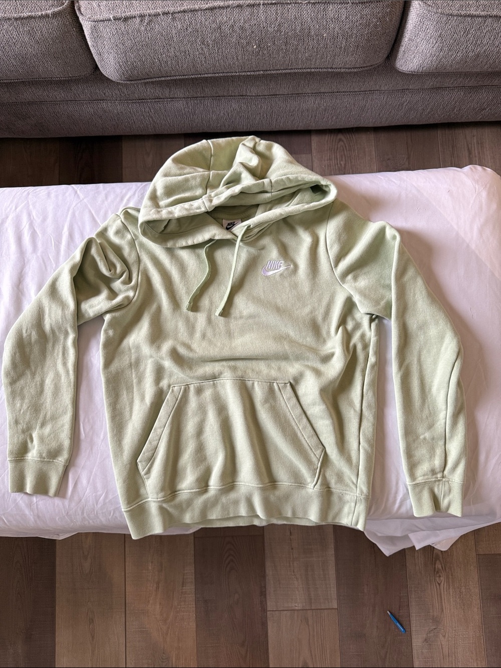 Nike Sage Green Pullover Hoodie with White Logo